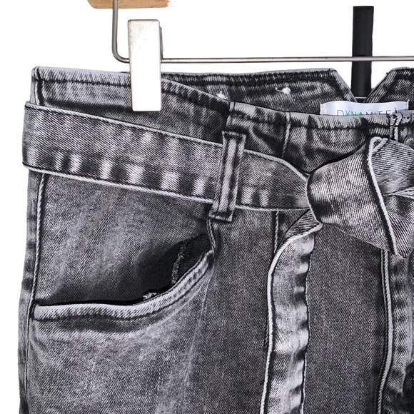 High Rise Acid Wash Belted Jeans - Picture 7 of 9